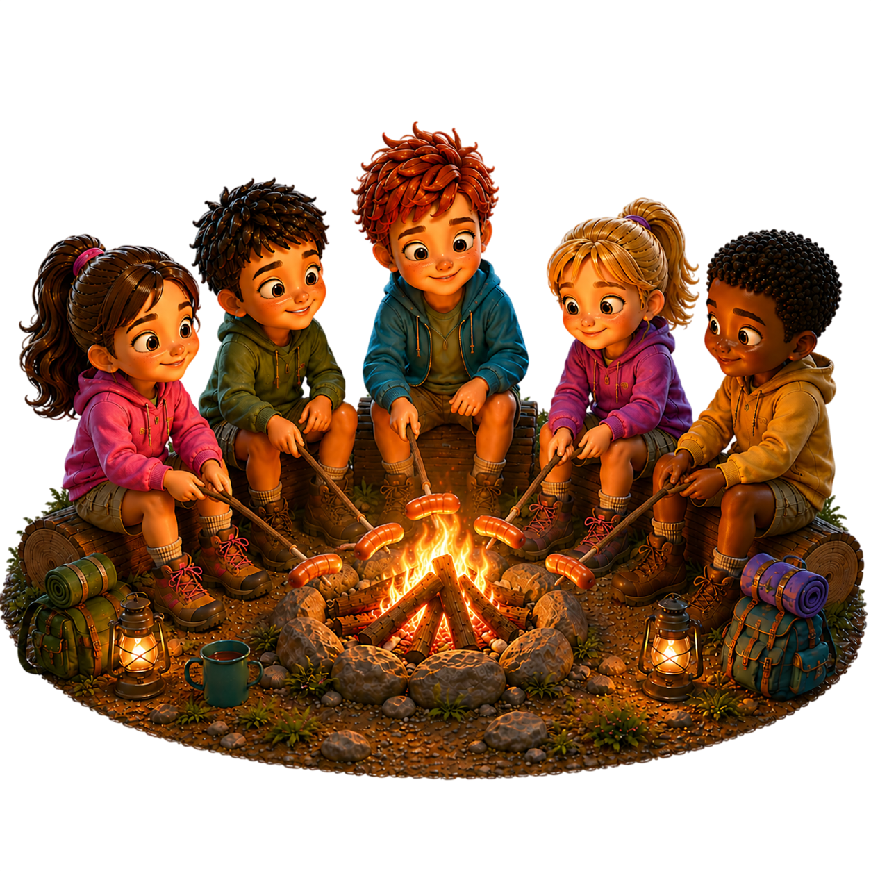 cook sausages over the fire