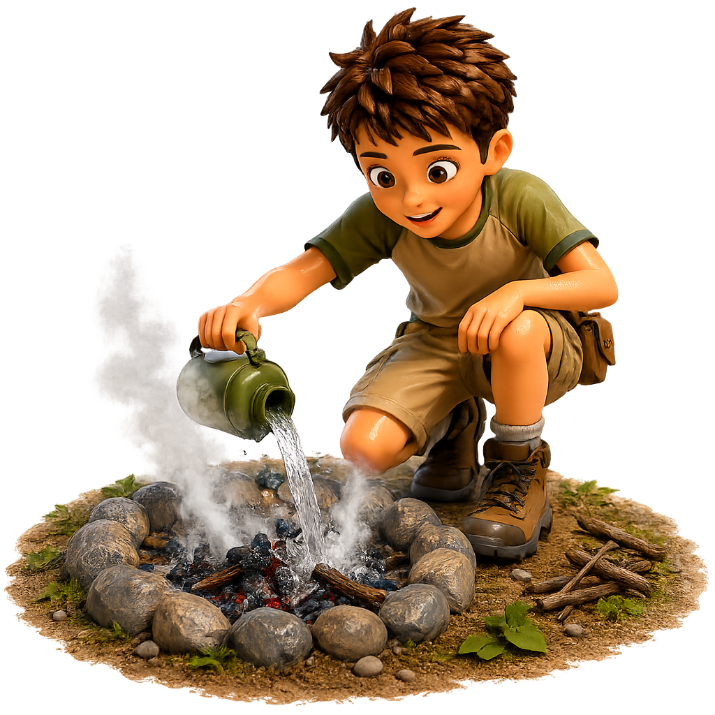 put out the campfire