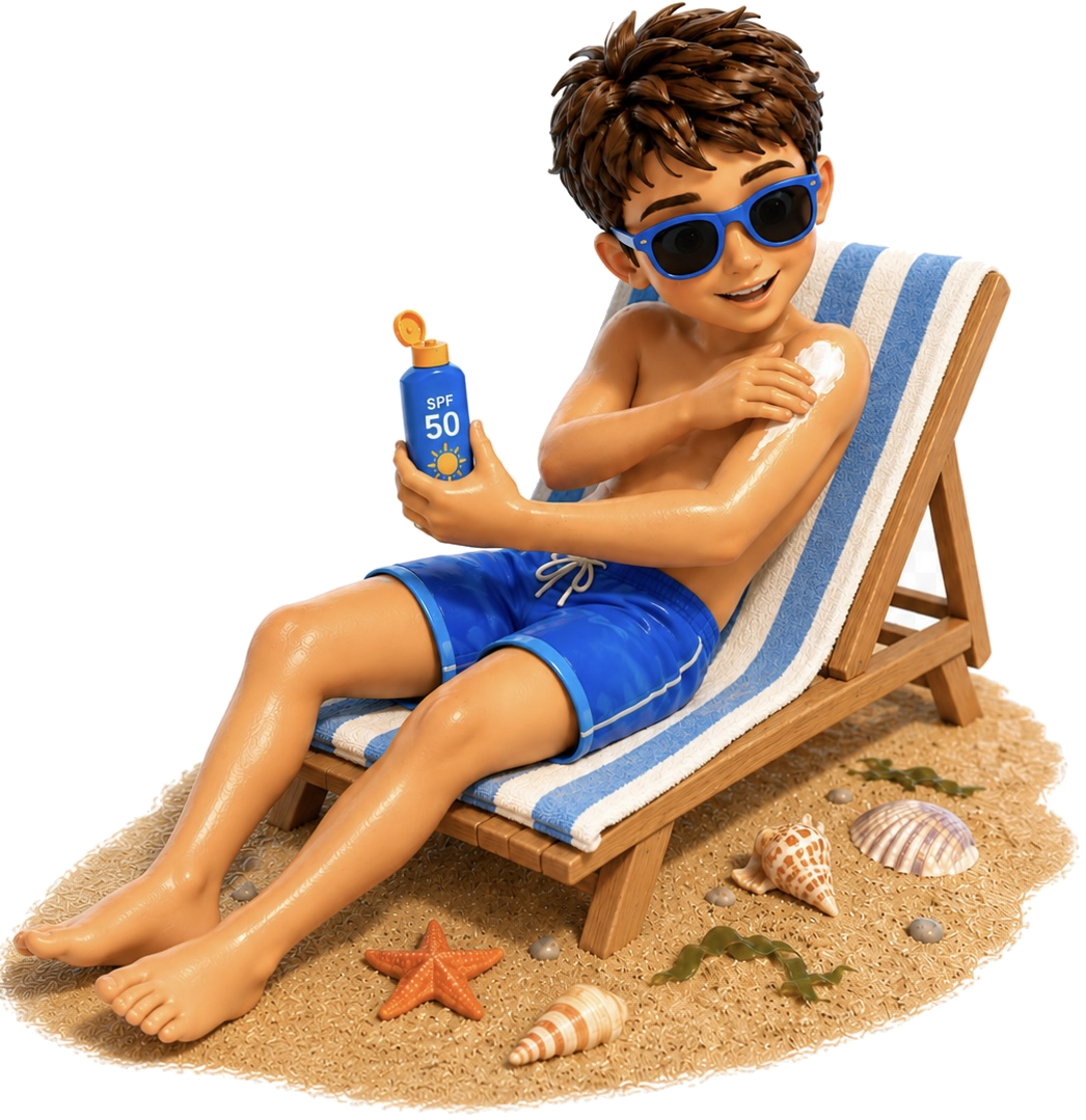 put sunscreen on